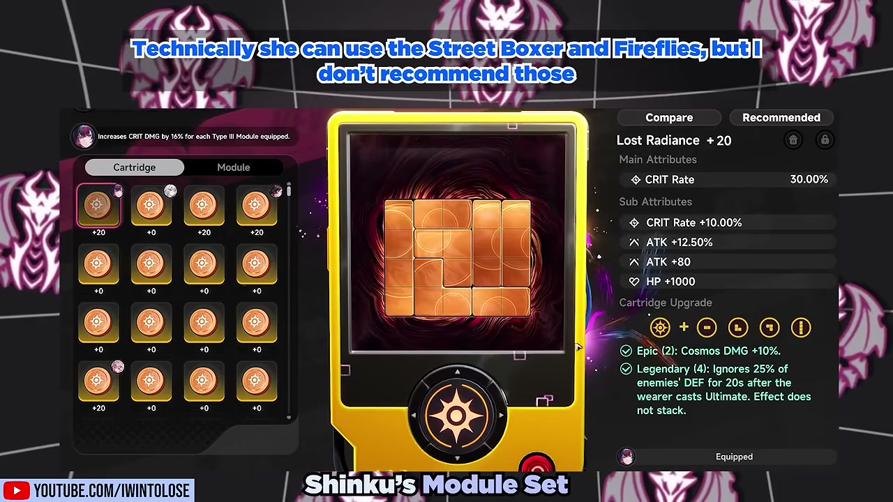 Lost Radiance cassette set shown in the NTE module equipment screen