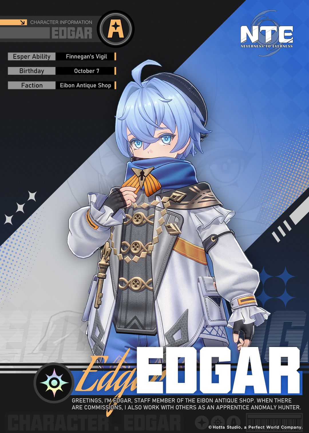Edgar in official NTE character media