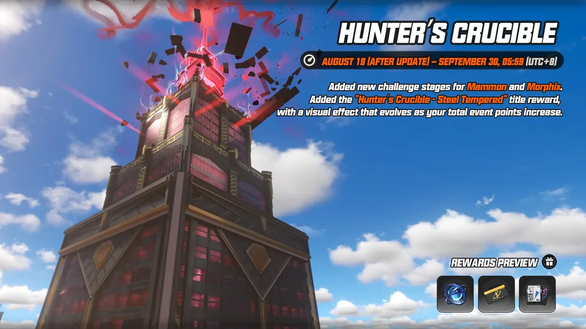 Hunter's Crucible event artwork from Neverness to Everness